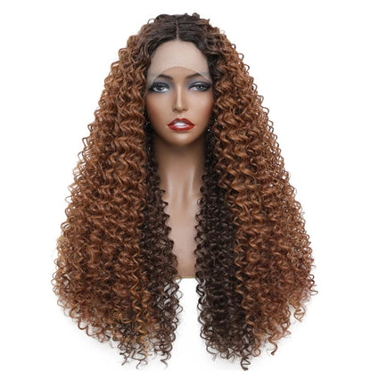 Curly Long Middle Part Lace Front Wig