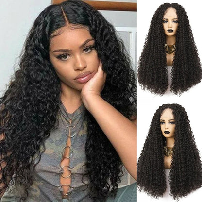 Curly Long Middle Part Lace Front Wig