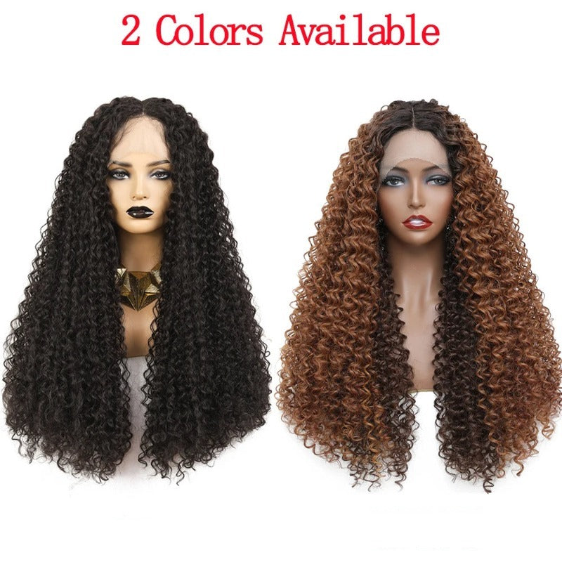 Curly Long Middle Part Lace Front Wig