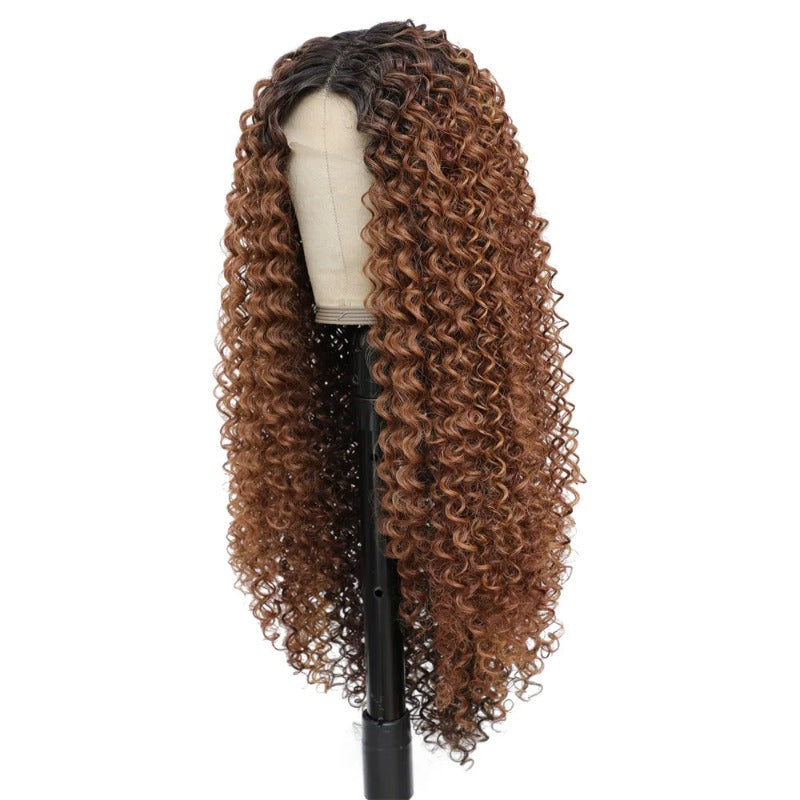 Curly Long Middle Part Lace Front Wig