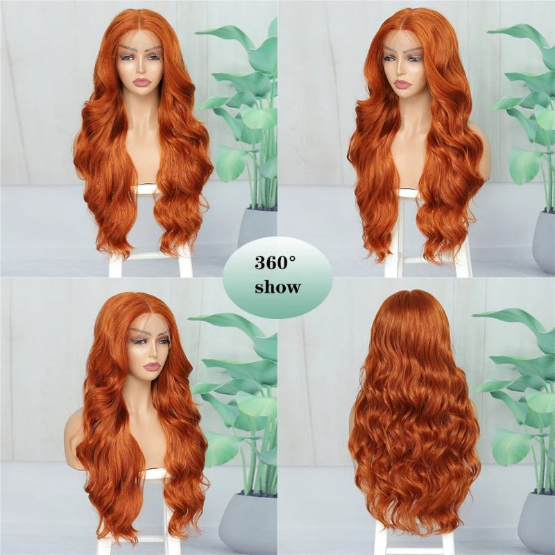 Curtain Bangs Long Wavy Hair Wigs