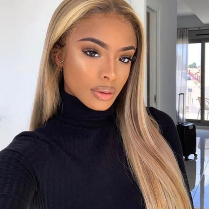 Customized Blonde Balayage Full Lace Frontal Wig