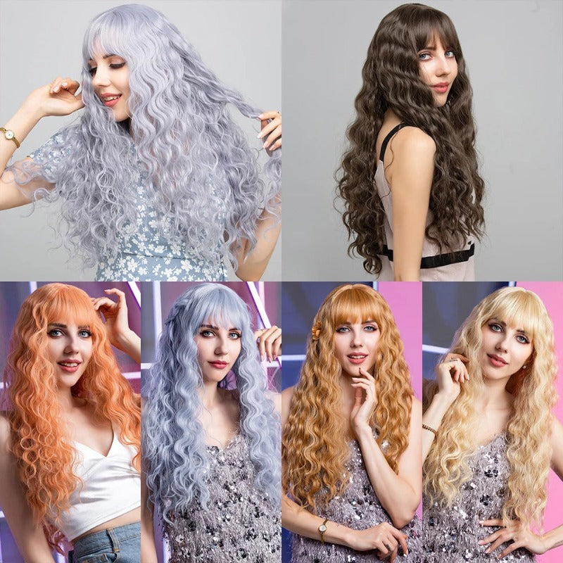 Long Daily Wear Hair Wigs With Bangs