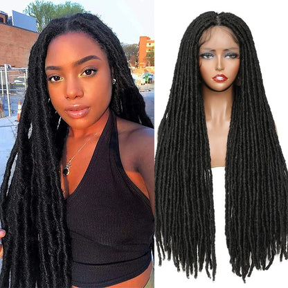 Faux Locs Braided Long Straight Wigs