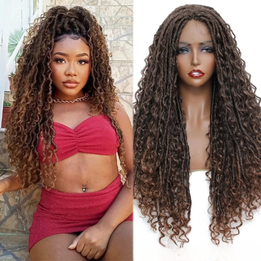 Faux Locs Synthetic Curly Braided Wigs