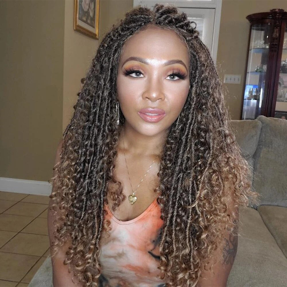 Faux Locs Synthetic Curly Braided Wigs