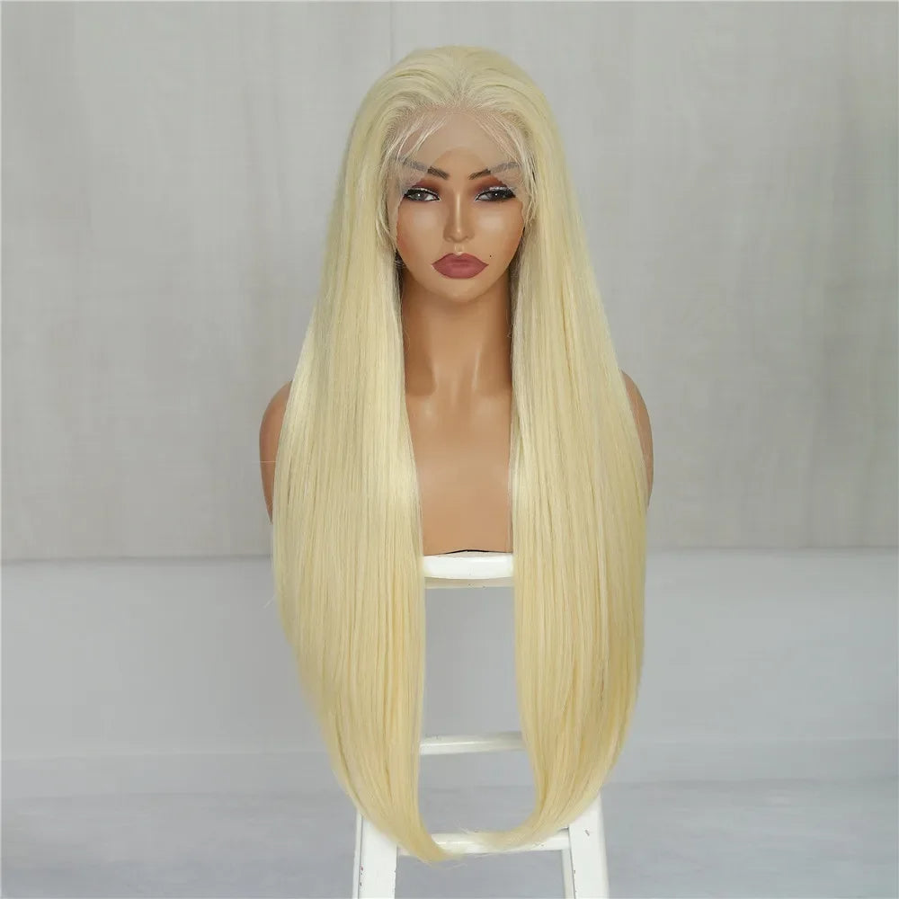 Long And Straight Lace Front Synthetic Wigs