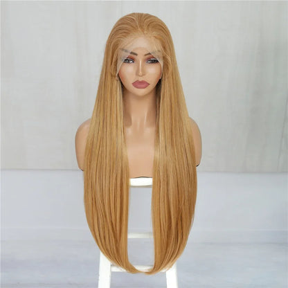 Long And Straight Lace Front Synthetic Wigs