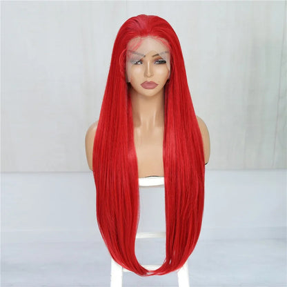 Long And Straight Lace Front Synthetic Wigs