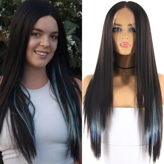 Long And Straight Middle Part Wigs