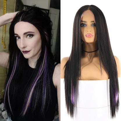 Long And Straight Middle Part Wigs