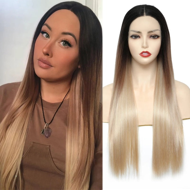 Long And Straight Middle Part Wigs