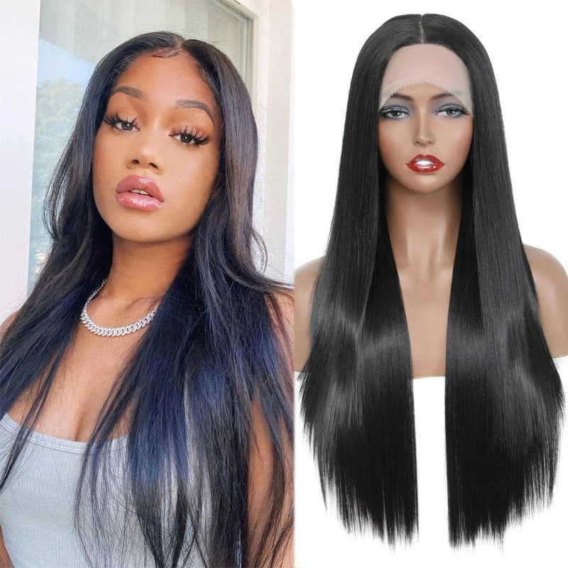 Long And Straight Middle Part Wigs