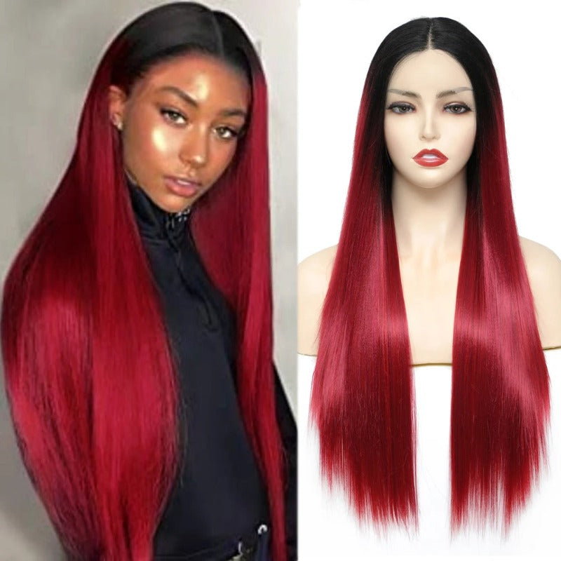 Long And Straight Middle Part Wigs