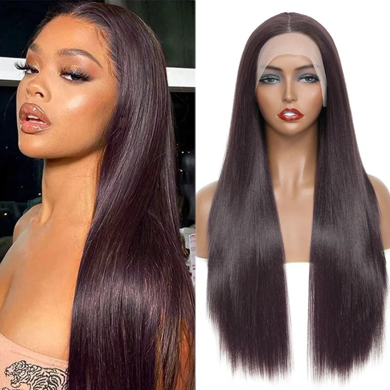 Long And Straight Middle Part Wigs