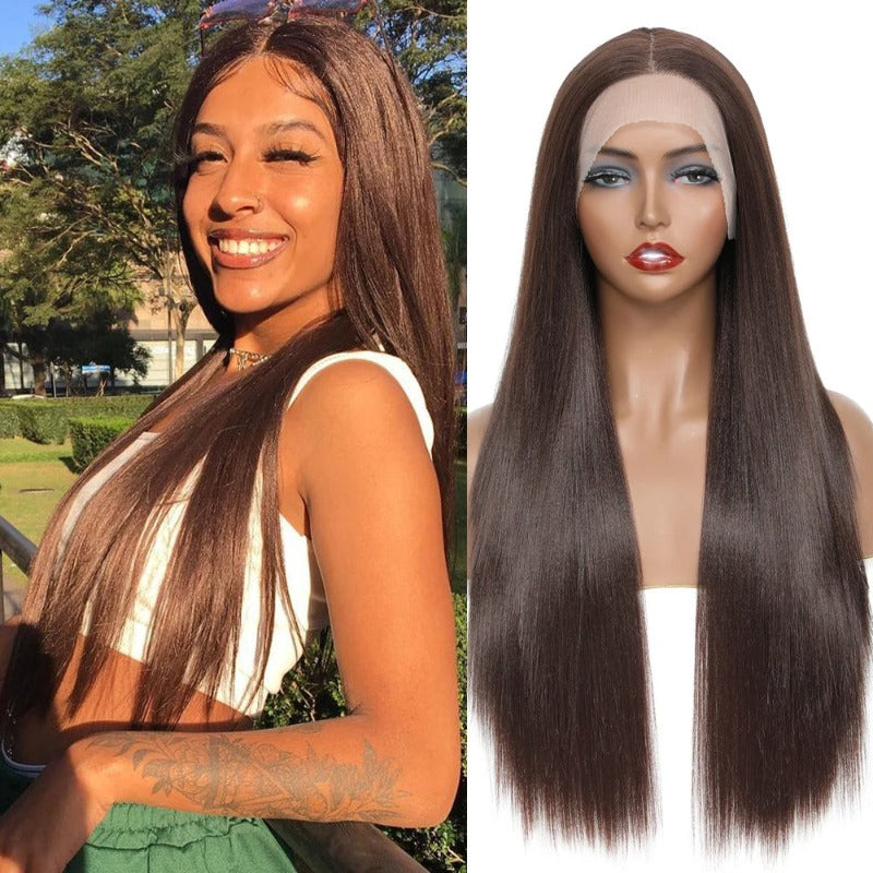 Long And Straight Middle Part Wigs