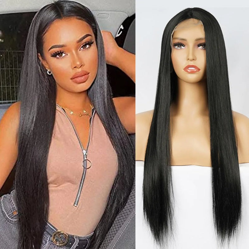 Long And Straight Synthetic Lace Front Wigs