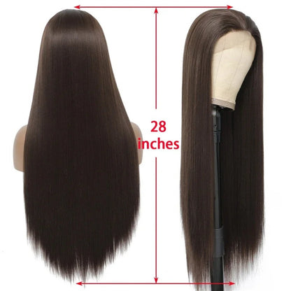 Long And Straight Synthetic Lace Front Wigs