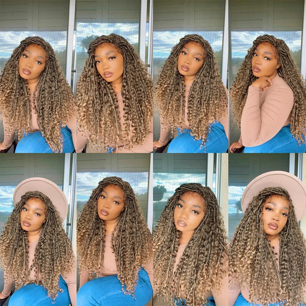 Long Curly Braids Lace Front Wigs