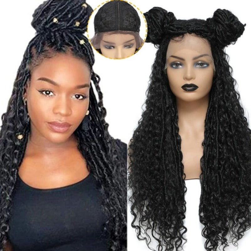 Long Curly Braids Lace Front Wigs