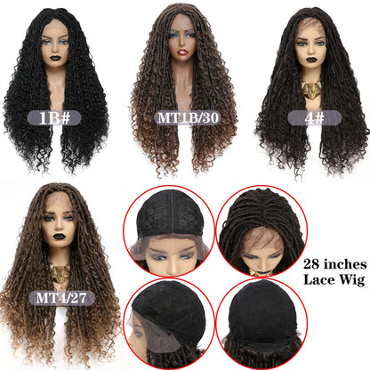 Long Curly Braids Lace Front Wigs