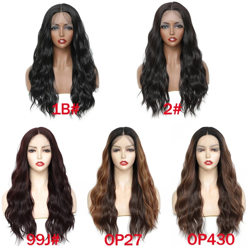 Long Natural Wavy Middle Part Wig