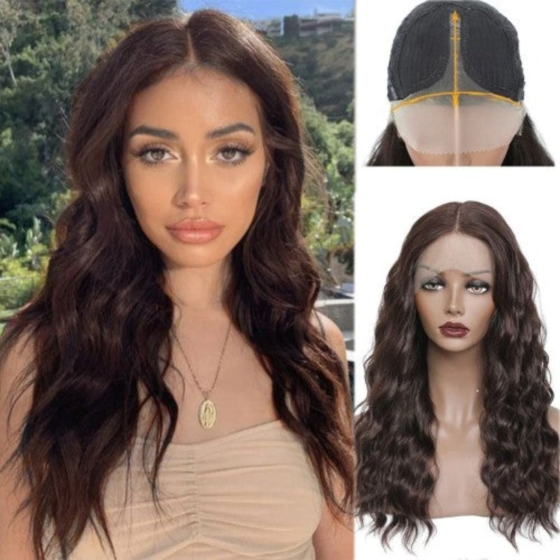 Long Natural Wavy Middle Part Wig