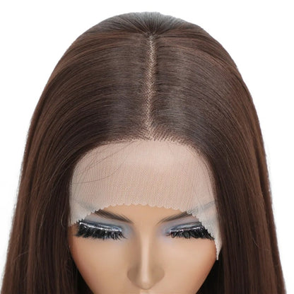 Long Straight Swiss Lace Front Short Wigs