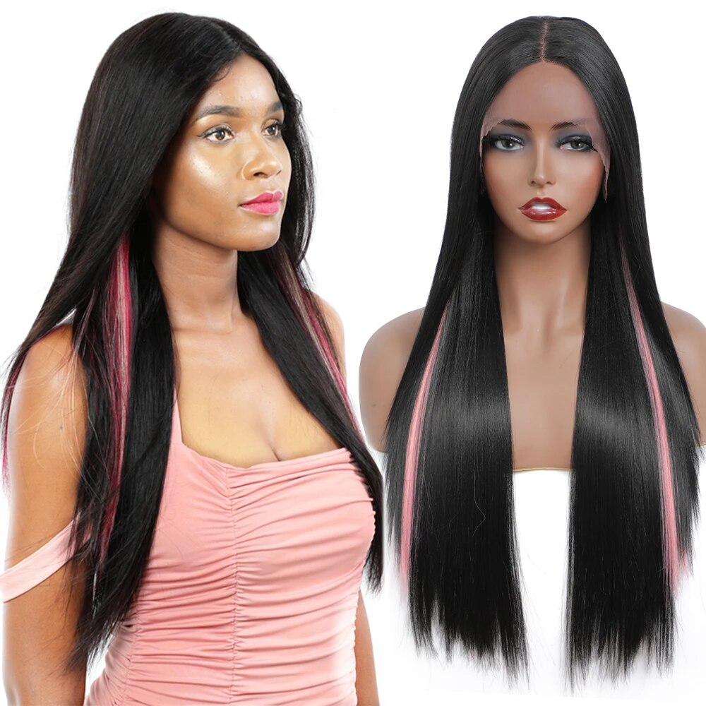 Long Straight Synthetic Lace Front Wigs