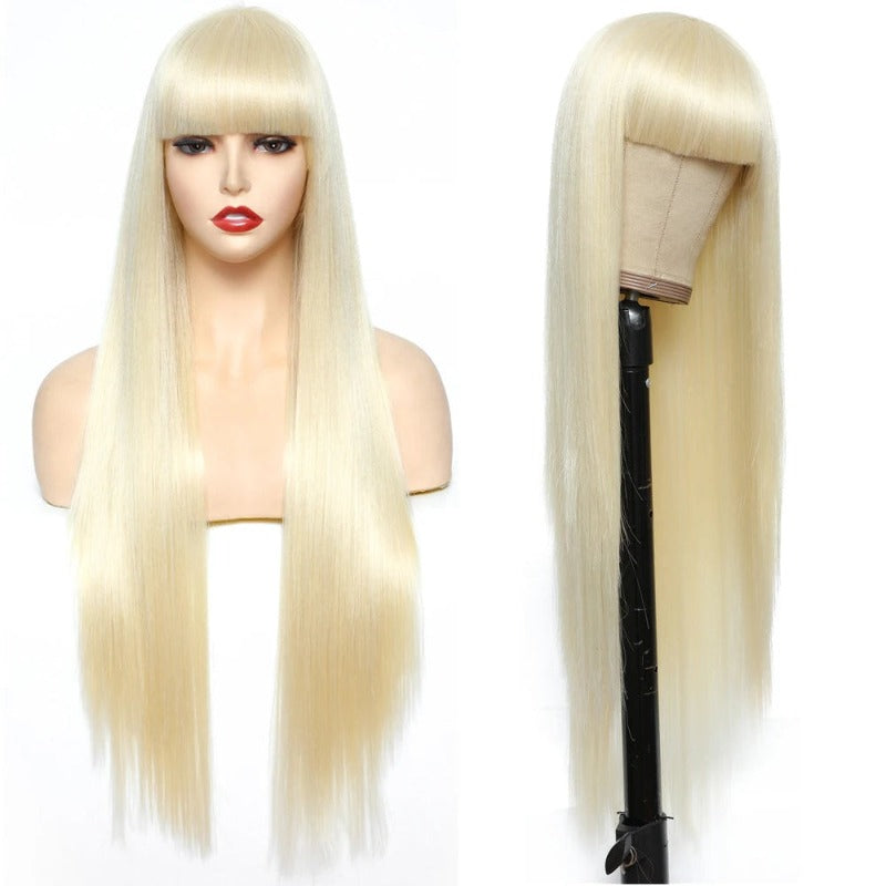 Long Straight Wig With Bangs