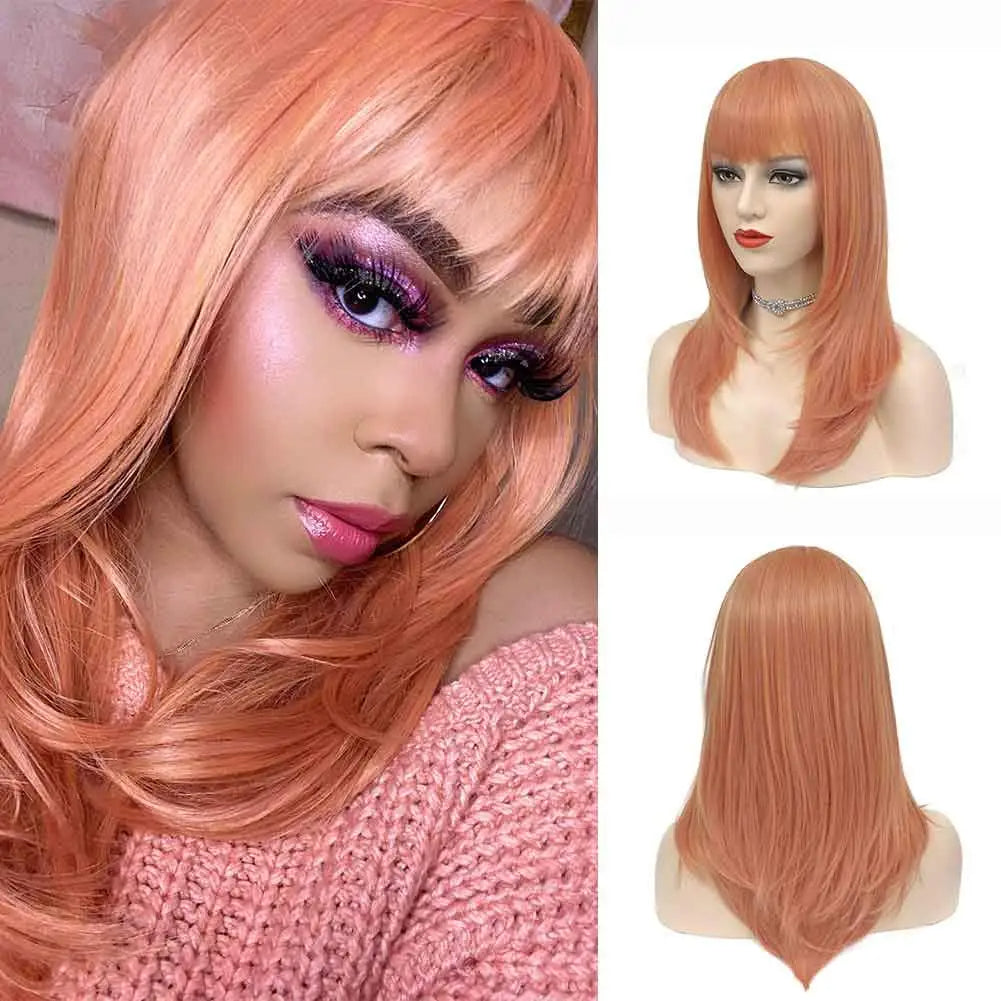 Medium Length Hair Wigs With Bangs