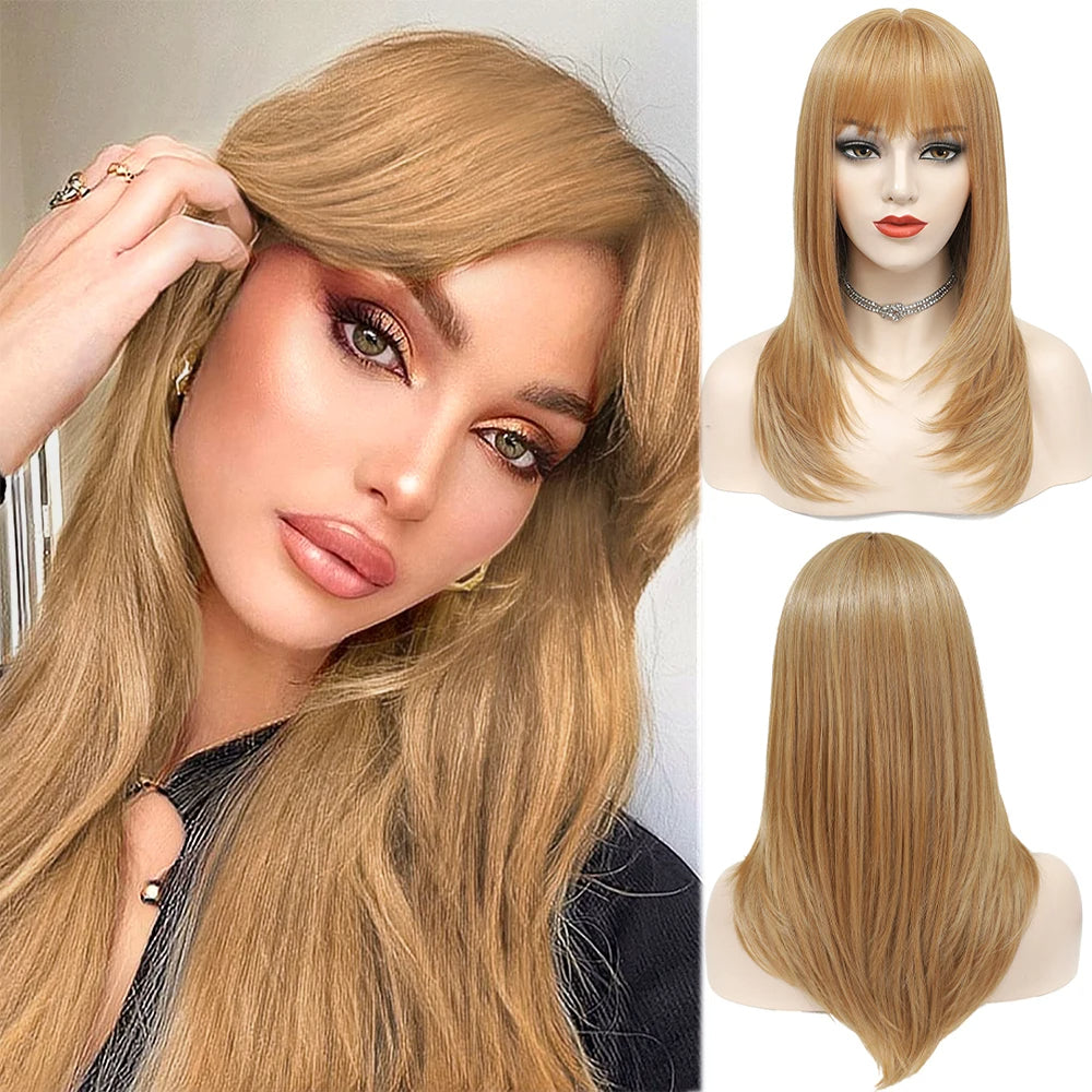 Medium Length Hair Wigs With Bangs