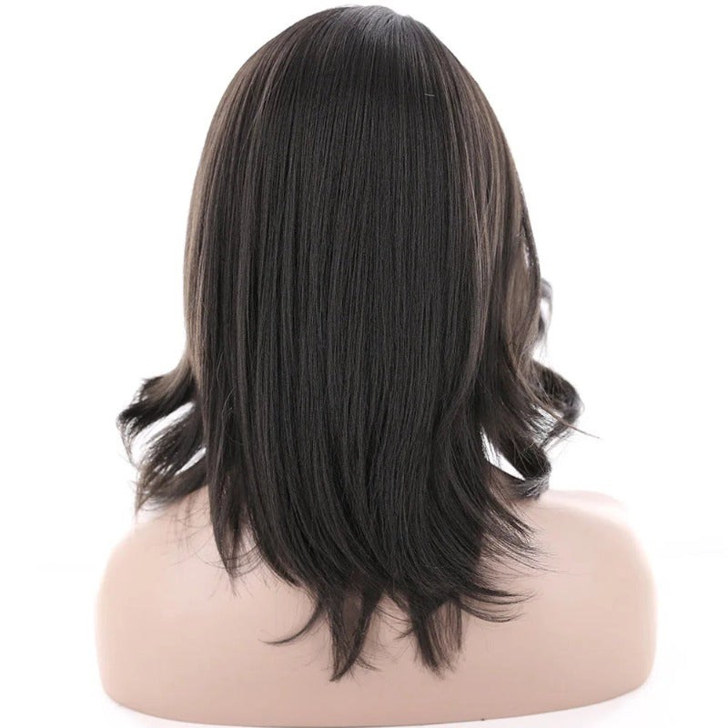 Natural Mid Straight Textured Hair Wig