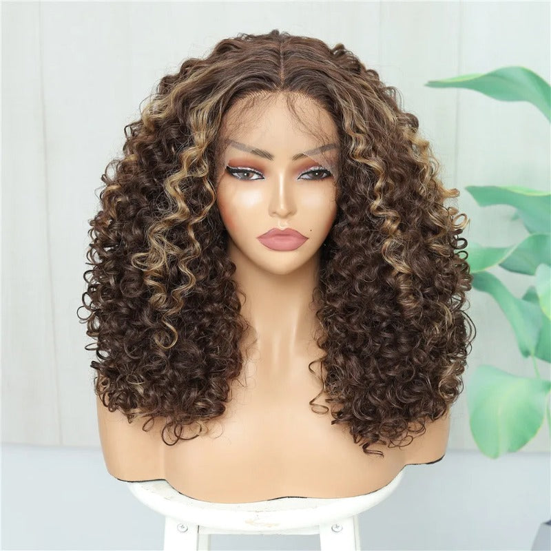 Swiss Lace Front Fluffy Curly Wigs