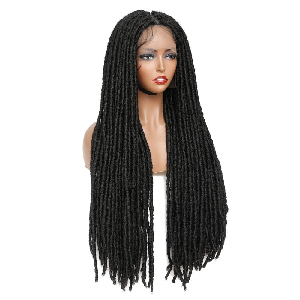 Synthetic Full Lace Faux Locs Braided Wig