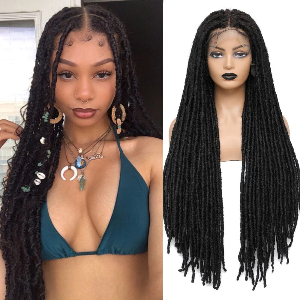 Synthetic Lace Front Braided Crochet Wig