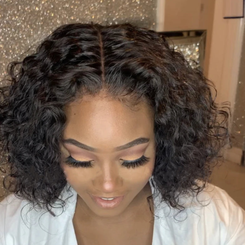 Water Wave Brazilian Curly Bob Frontal Wig