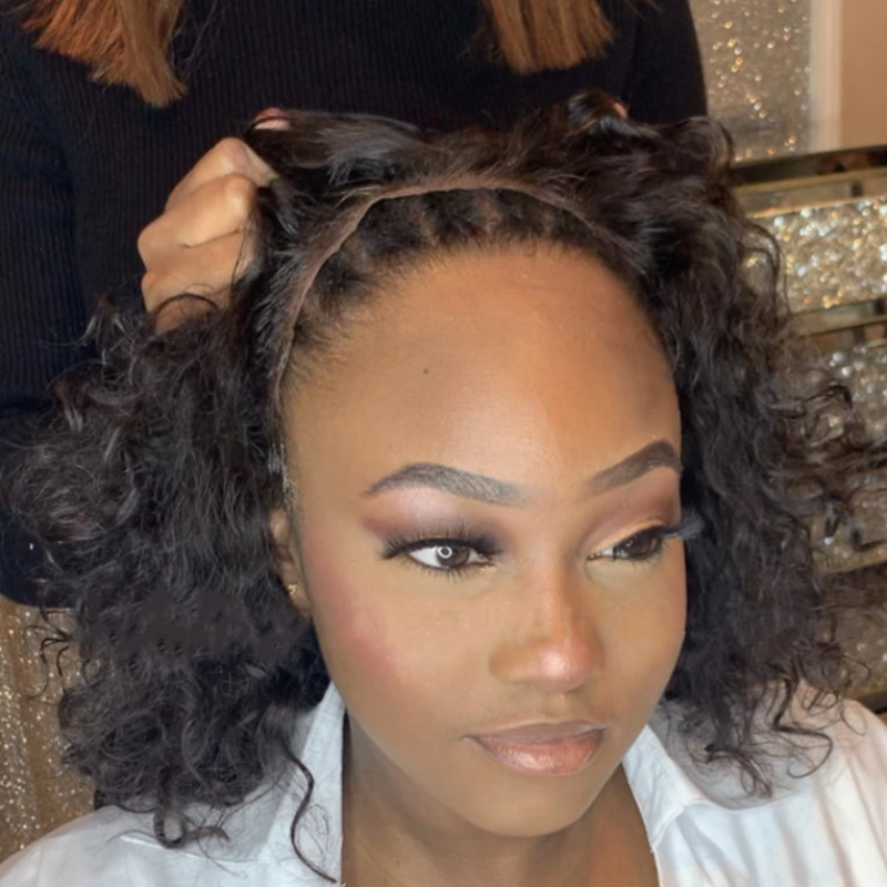 Water Wave Brazilian Curly Bob Frontal Wig