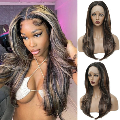 Wavy Middle Part Medium Length Wigs