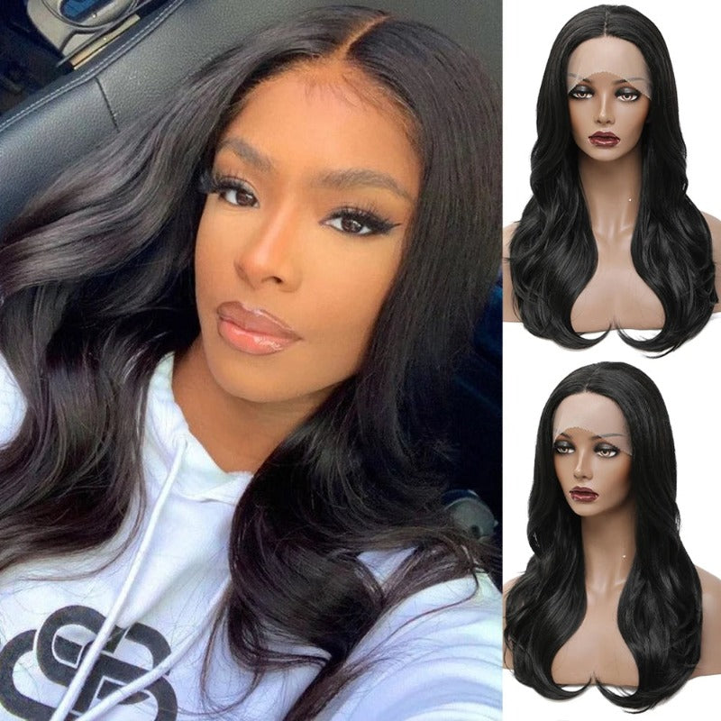 Wavy Middle Part Medium Length Wigs